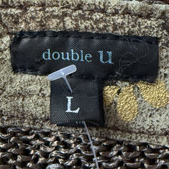 Double U Design Israel Cardigan Sweater Sz L Art to Wear Unique Buttons Silky - Picture 11 of 12